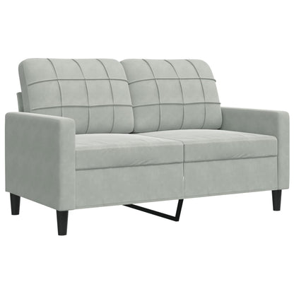 Set di Divani 4 pz con Cuscini Grigio Chiaro in Velluto | homemem39