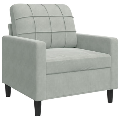 Set di Divani 4 pz con Cuscini Grigio Chiaro in Velluto | homemem39