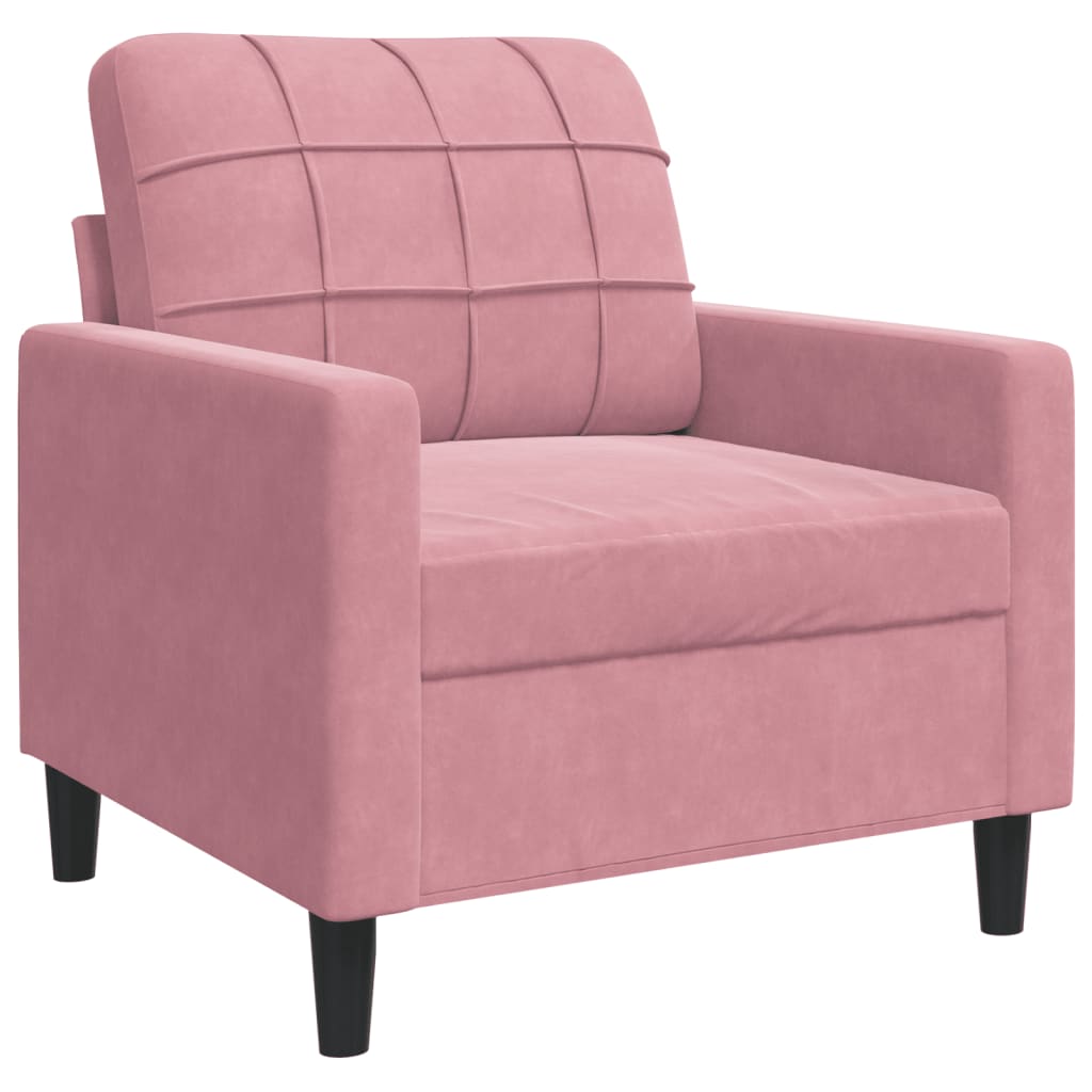 Set di Divani 4 pz con Cuscini rosa in Velluto | homemem39