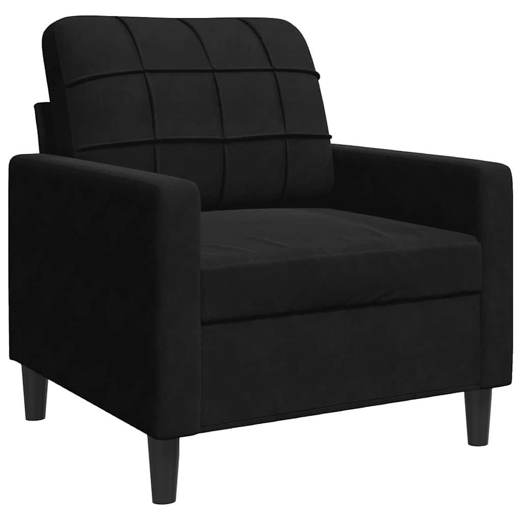 Set di Divani 4 pz con Cuscini Nero in Velluto | homemem39
