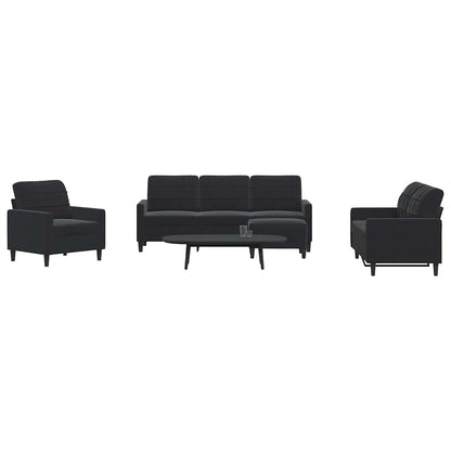 Set di Divani 4 pz con Cuscini Nero in Velluto | homemem39