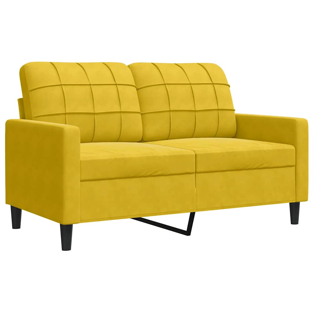 Set di Divani 4 pz con Cuscini giallo in Velluto | homemem39