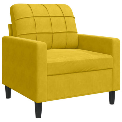 Set di Divani 4 pz con Cuscini giallo in Velluto | homemem39