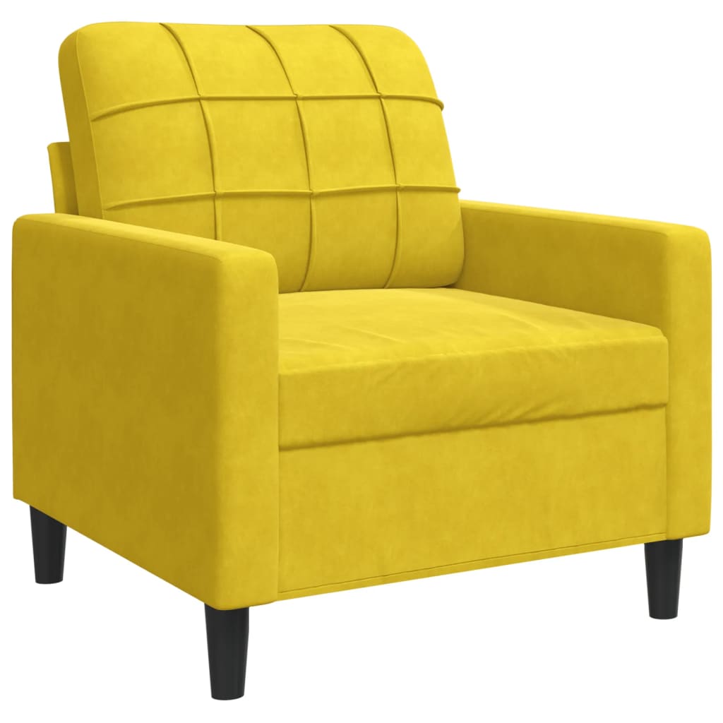 Set di Divani 4 pz con Cuscini giallo in Velluto - homemem39