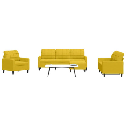 Set di Divani 4 pz con Cuscini giallo in Velluto | homemem39