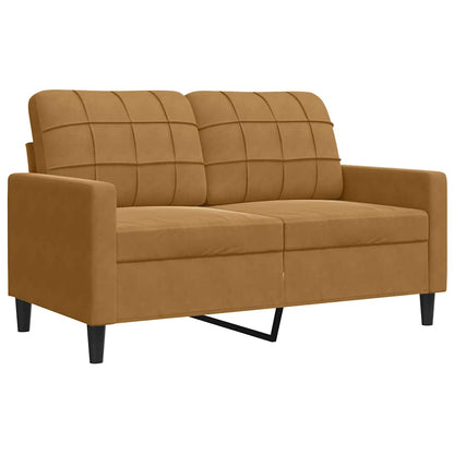 Set di Divani 4 pz con Cuscini Marrone in Velluto | homemem39