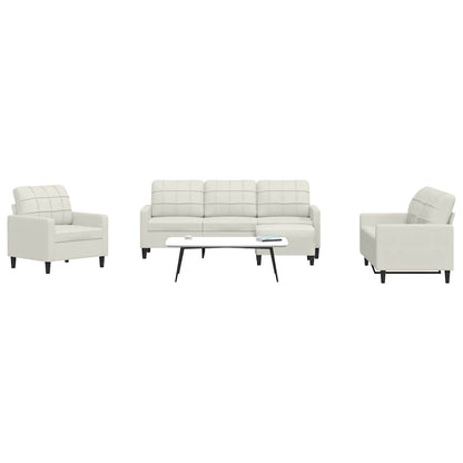 Set di Divani 4 pz con Cuscini Crema in Velluto | homemem39