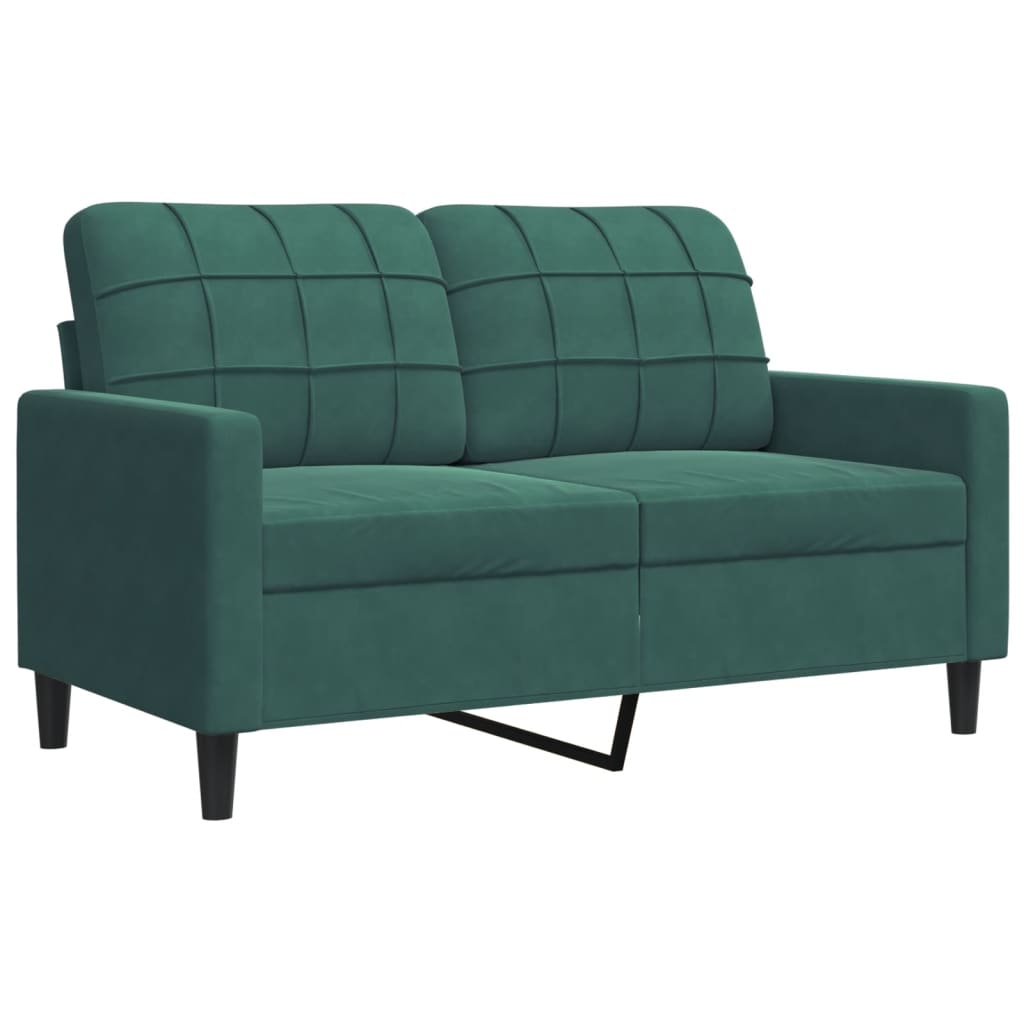 Set di Divani 3 pz con Cuscini e Rinforzi Verde scuro Velluto | homemem39
