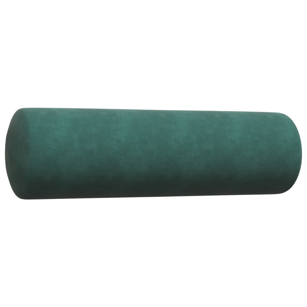 Set di Divani 3 pz con Cuscini e Rinforzi Verde scuro Velluto | homemem39