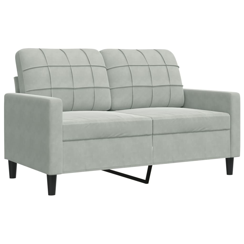 Set di Divani 4 pz con Cuscini e Rinforzi Grigio Chiaro Velluto | homemem39