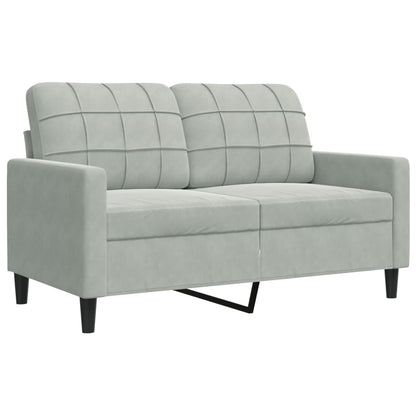 Set di Divani 4 pz con Cuscini e Rinforzi Grigio Chiaro Velluto | homemem39