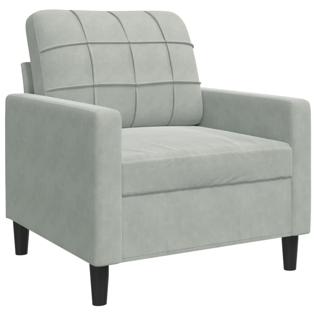 Set di Divani 4 pz con Cuscini e Rinforzi Grigio Chiaro Velluto | homemem39