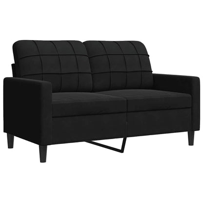 Set di Divani 4 pz con Cuscini e Rinforzi Nero in Velluto | homemem39