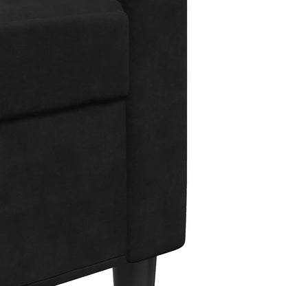 Set di Divani 4 pz con Cuscini e Rinforzi Nero in Velluto | homemem39