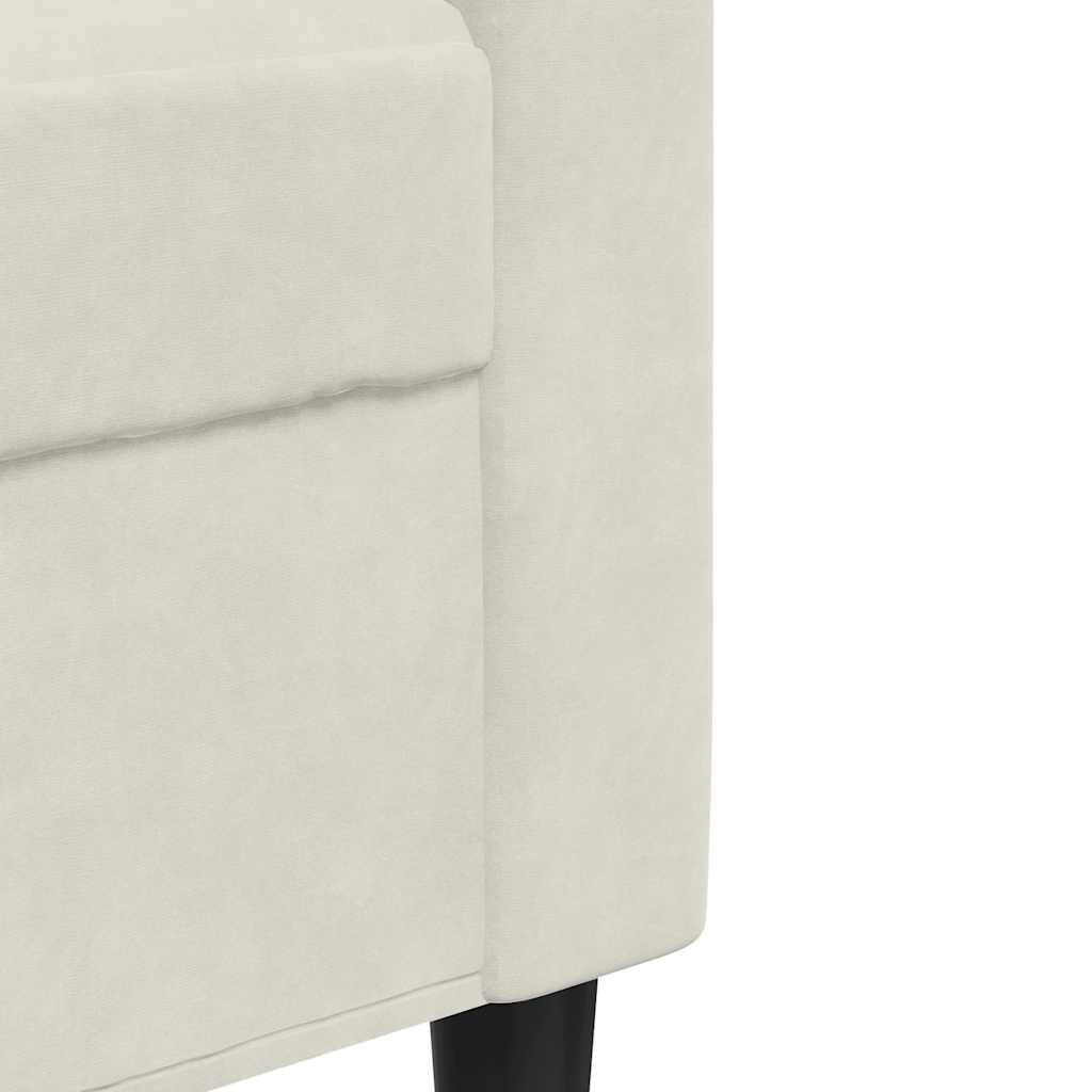 Set di Divani 4 pz con Cuscini e Rinforzi Crema in Velluto | homemem39