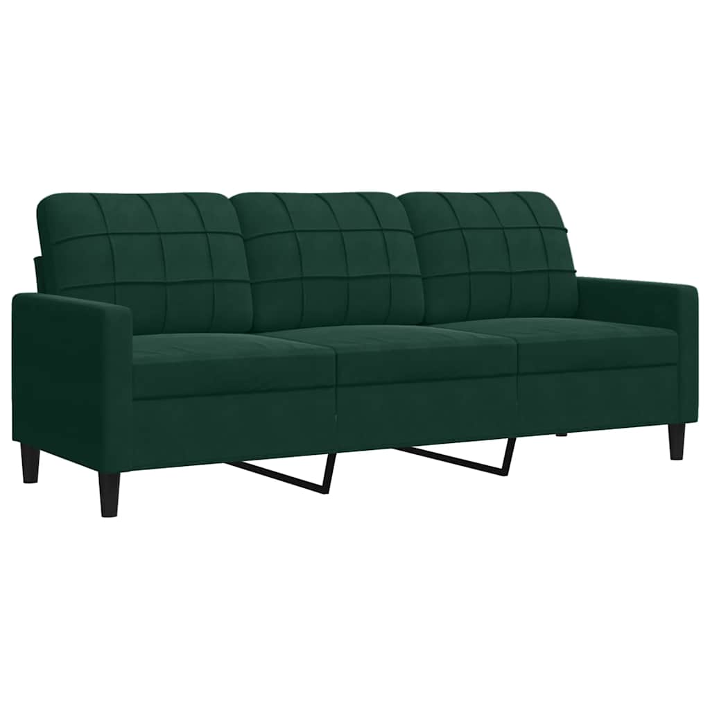 Set di Divani 2 pz con Cuscini Verde scuro in Velluto | homemem39