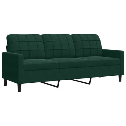 Set di Divani 2 pz con Cuscini Verde scuro in Velluto | homemem39