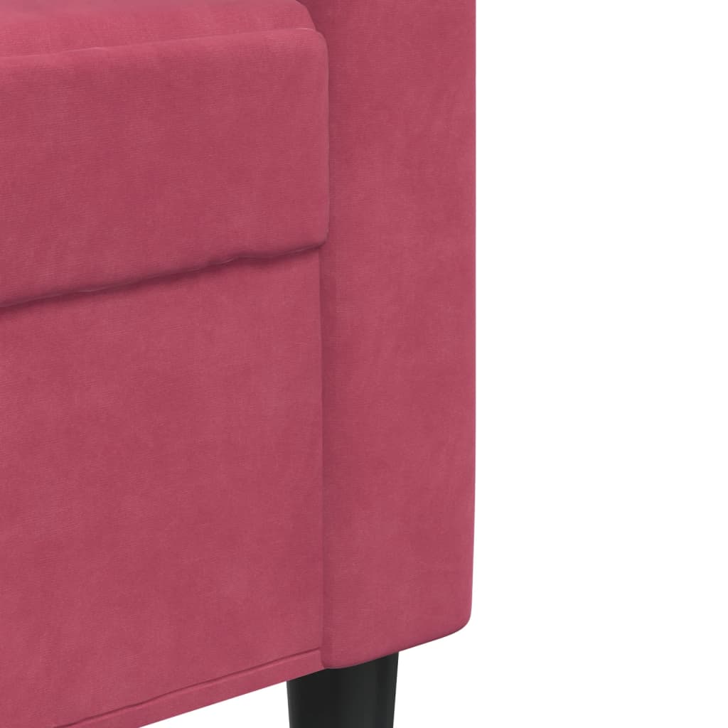 Set di Divani 2 pz con Cuscini Rosso Vino in Velluto | homemem39