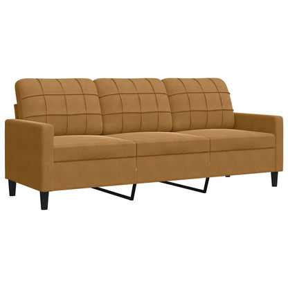 Set di Divani 2 pz con Cuscini Marrone in Velluto | homemem39