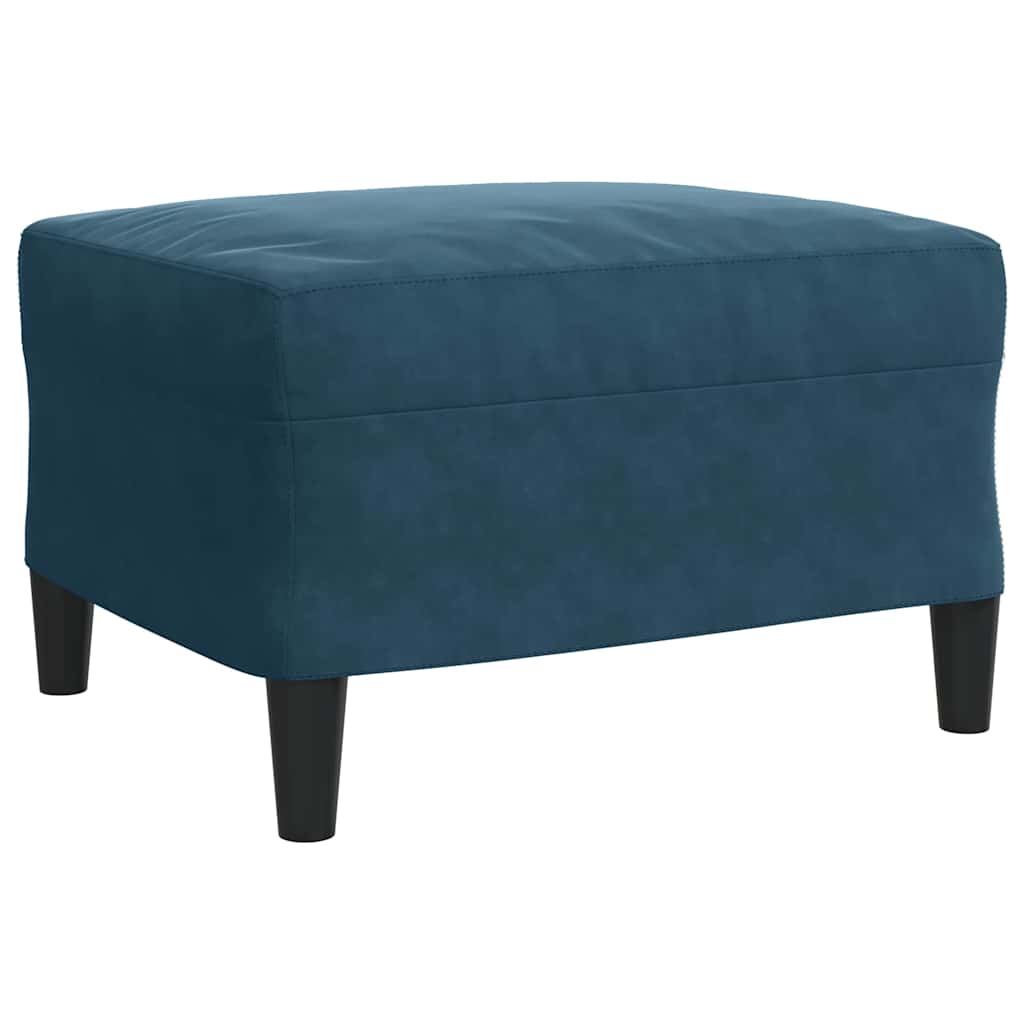 Set di Divani 3 pz con Cuscini Blu in Velluto | homemem39