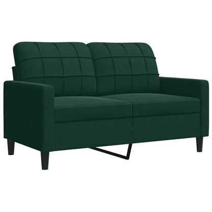 Set di Divani 2 pz con Cuscini e Rinforzi Verde scuro Velluto | homemem39