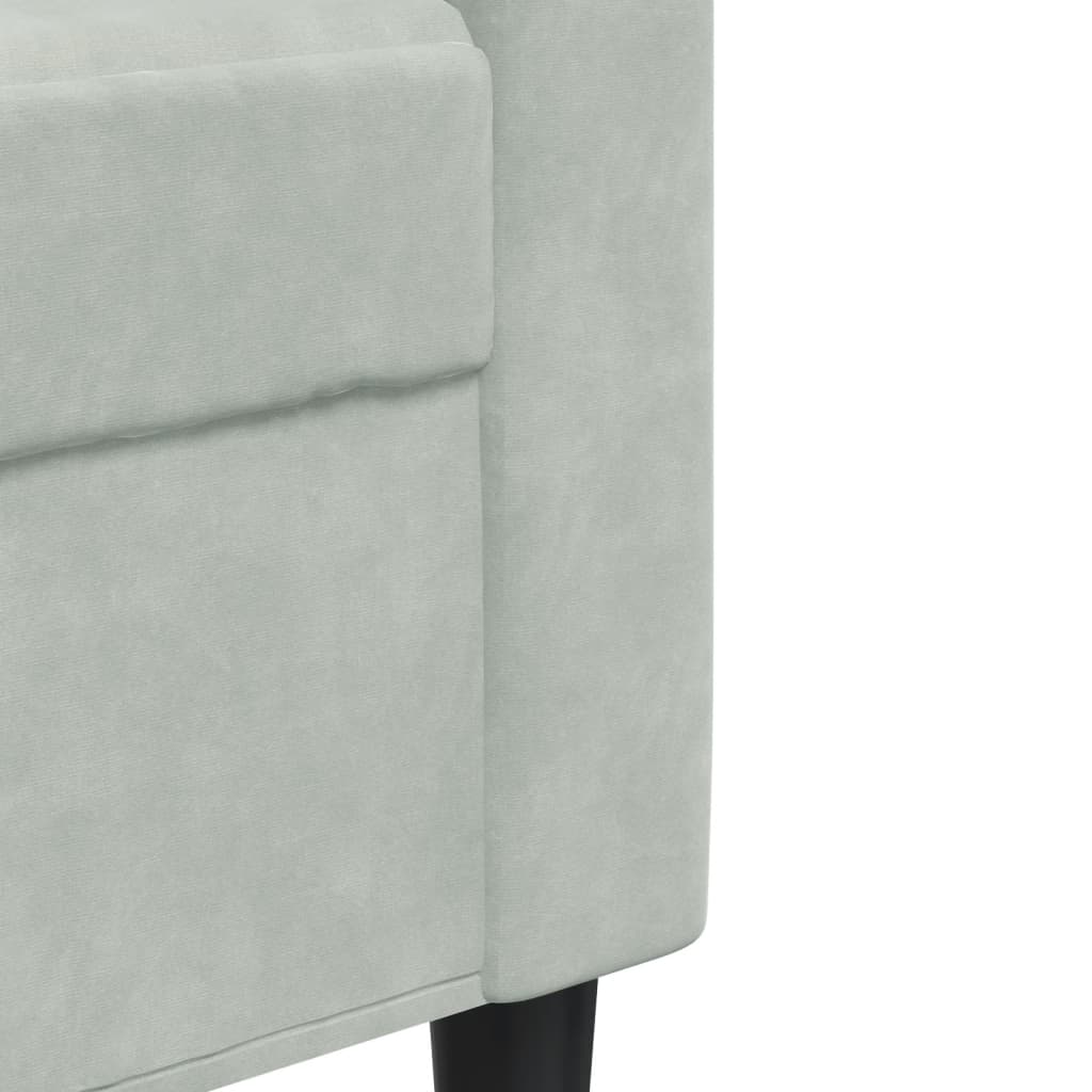 Set di Divani 3 pz con Cuscini e Rinforzi Grigio Chiaro Velluto | homemem39