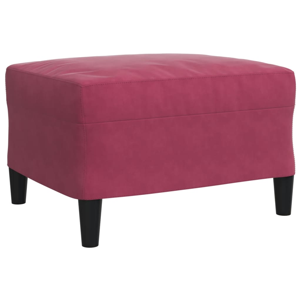 Set di Divani 3 pz con Cuscini e Rinforzi Rosso Vino in Velluto | homemem39