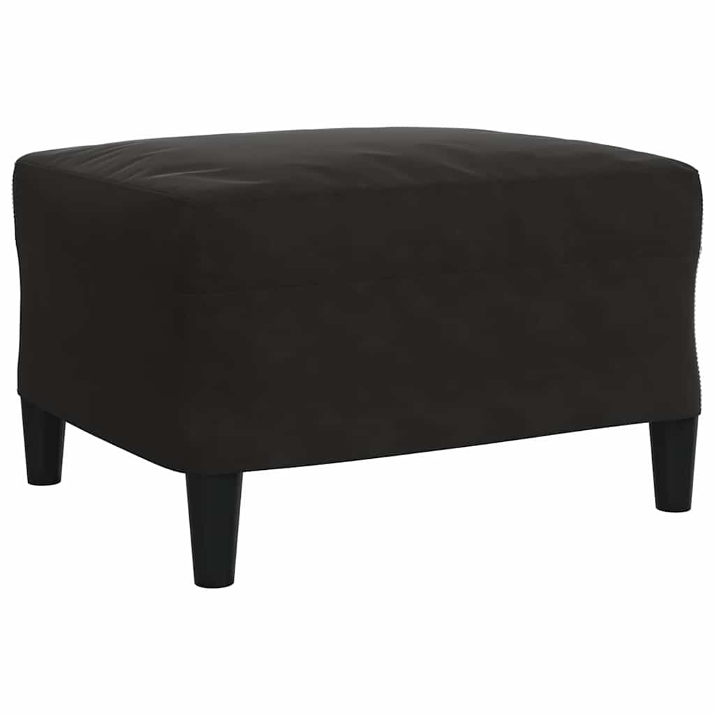 Set di Divani 3 pz con Cuscini e Rinforzi Nero in Velluto | homemem39
