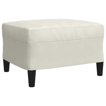 Set di Divani 3 pz con Cuscini e Rinforzi Crema in Velluto | homemem39