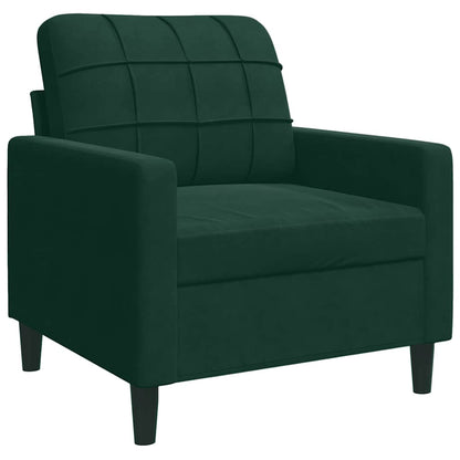 Set di Divani 3 pz con Cuscini Verde scuro in Velluto | homemem39
