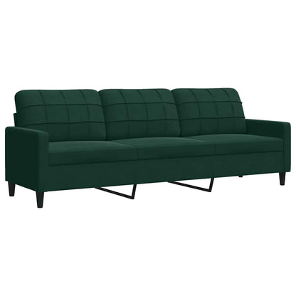 Set di Divani 3 pz con Cuscini Verde scuro in Velluto | homemem39