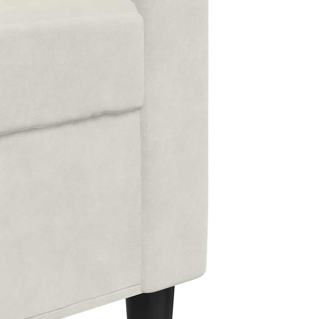 Set di Divani 3 pz con Cuscini Crema in Velluto