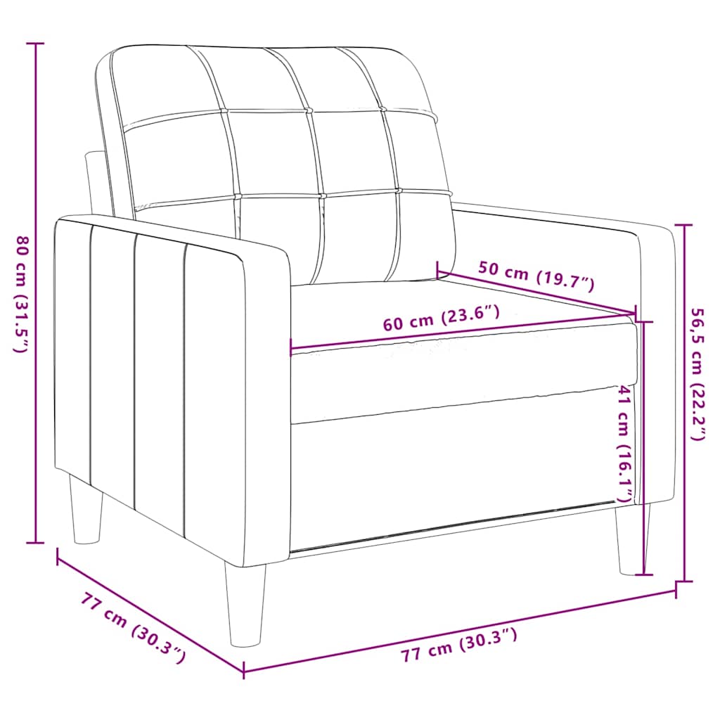 Set di Divani 3 pz con Cuscini Crema in Velluto