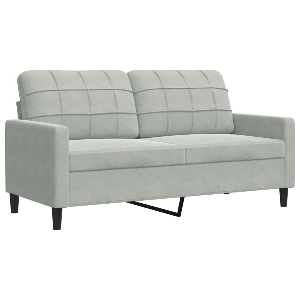 Set di Divani 4 pz con Cuscini Grigio Chiaro in Velluto | homemem39