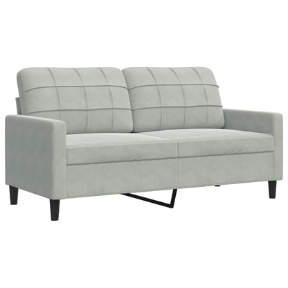 Set di Divani 4 pz con Cuscini Grigio Chiaro in Velluto | homemem39