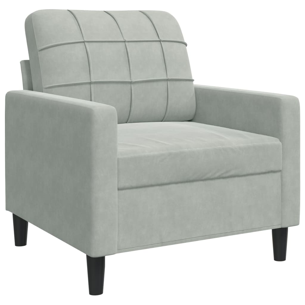 Set di Divani 4 pz con Cuscini Grigio Chiaro in Velluto | homemem39
