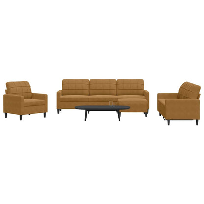 Set di Divani 4 pz con Cuscini Marrone in Velluto | homemem39