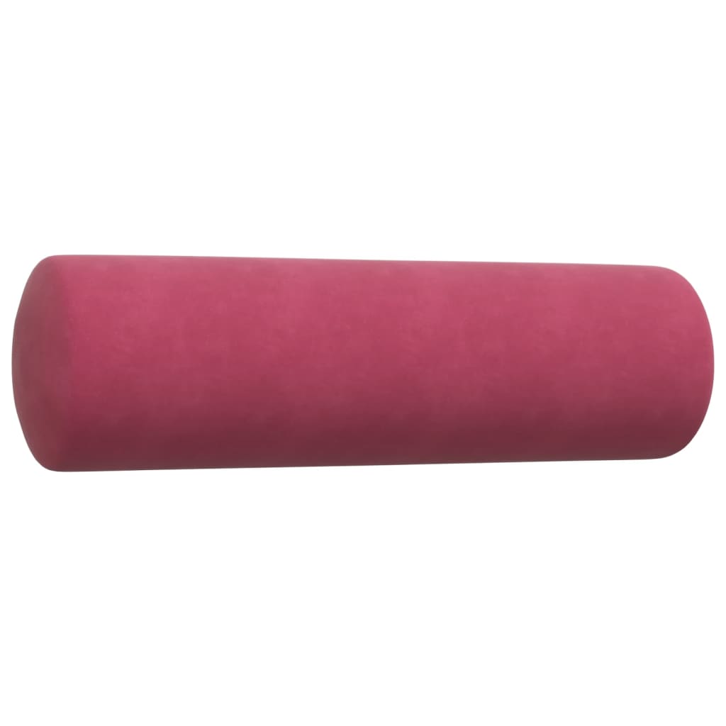 Set di Divani 3 pz con Cuscini e Rinforzi Rosso Vino in Velluto | homemem39
