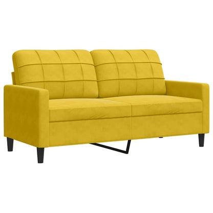 Set di Divani 3 pz con Cuscini e Rinforzi Giallo in Velluto | homemem39