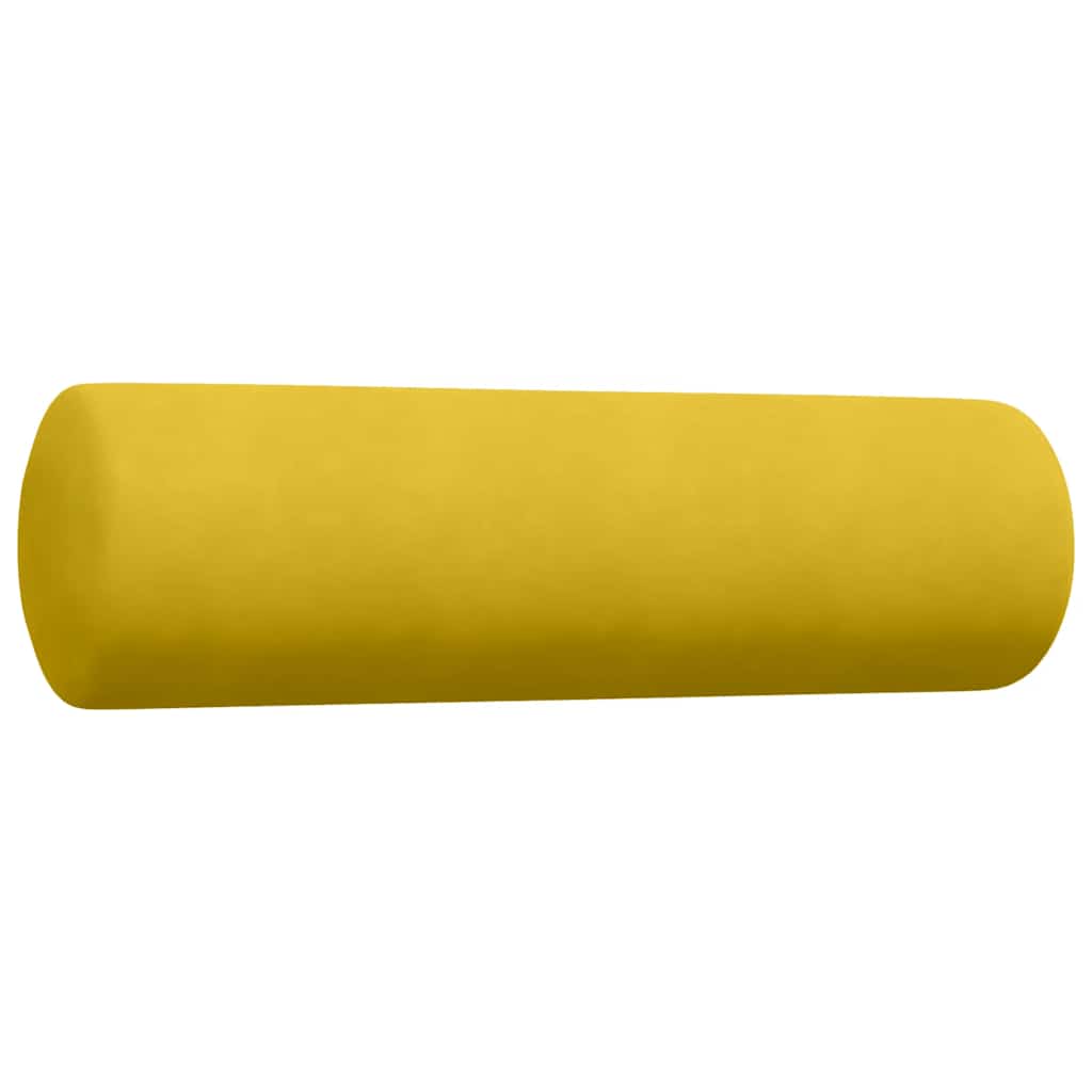 Set di Divani 3 pz con Cuscini e Rinforzi Giallo in Velluto | homemem39