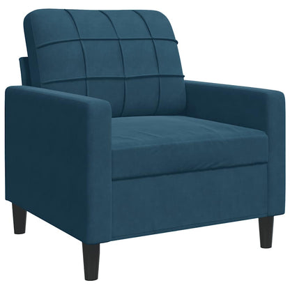 Set di Divani 4 pz con Cuscini e Rinforzi Blu in Velluto | homemem39