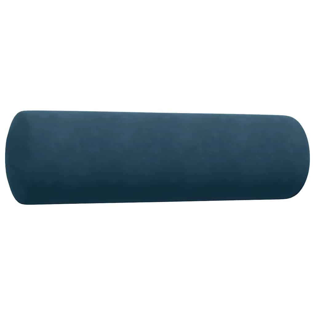 Set di Divani 4 pz con Cuscini e Rinforzi Blu in Velluto | homemem39