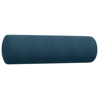 Set di Divani 4 pz con Cuscini e Rinforzi Blu in Velluto | homemem39
