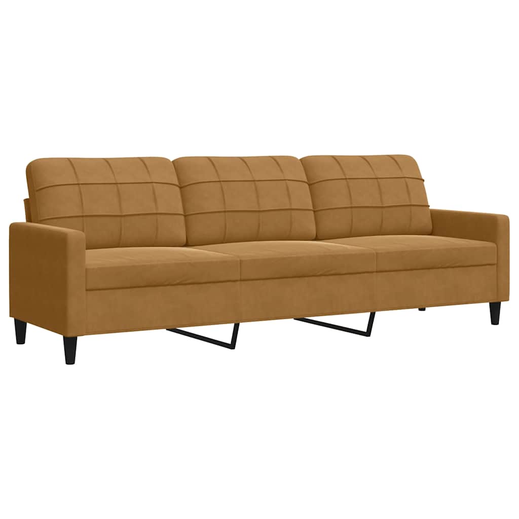 Set di Divani 2 pz con Cuscini Marrone in Velluto | homemem39