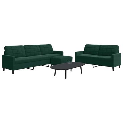 Set di Divani 3 pz con Cuscini Verde scuro in Velluto | homemem39