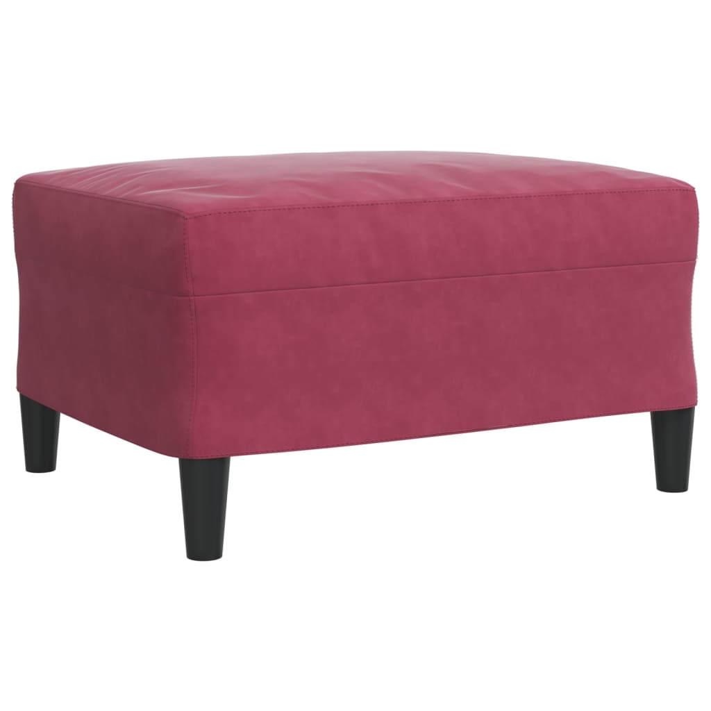 Set di Divani 3 pz con Cuscini Rosso Vino in Velluto | homemem39