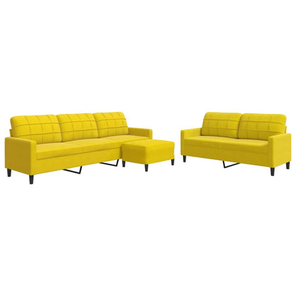 Set di Divani 3 pz con Cuscini giallo in Velluto - homemem39