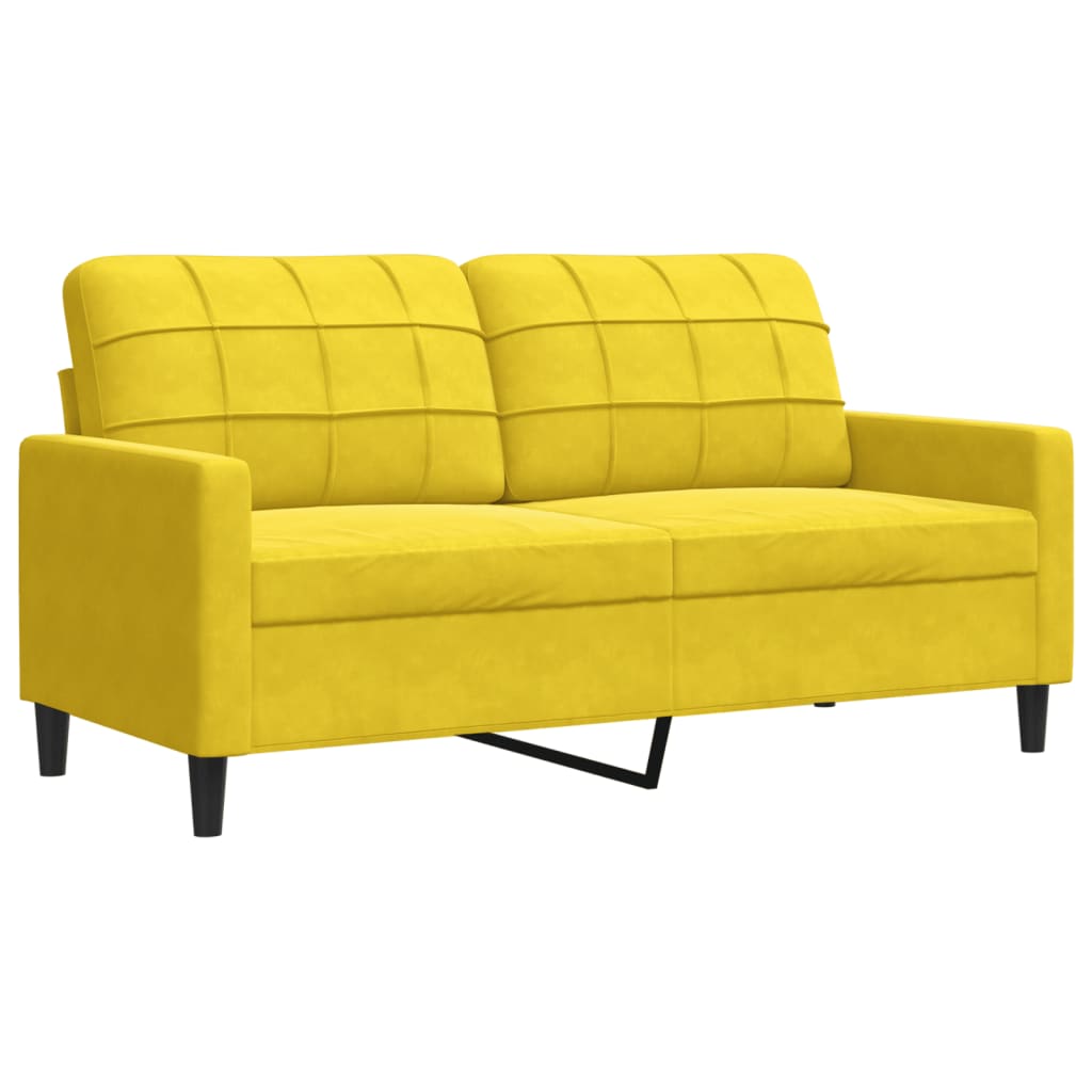 Set di Divani 3 pz con Cuscini giallo in Velluto - homemem39