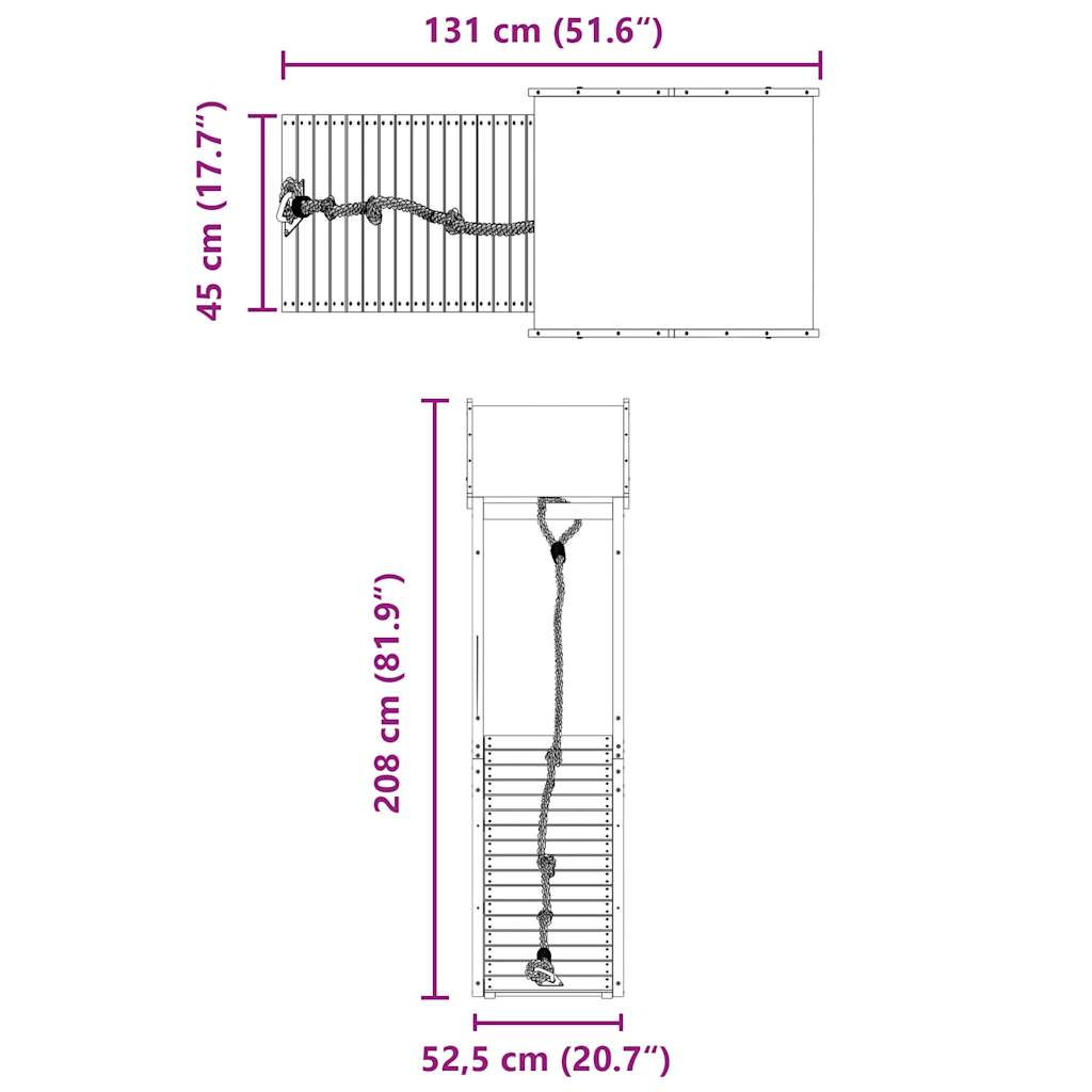Set da Gioco da Esterno in Legno Massello di Pino