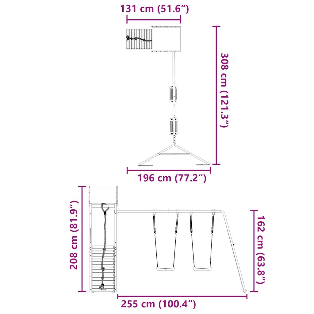 Set da Gioco da Esterno in Legno di Pino Impregnato